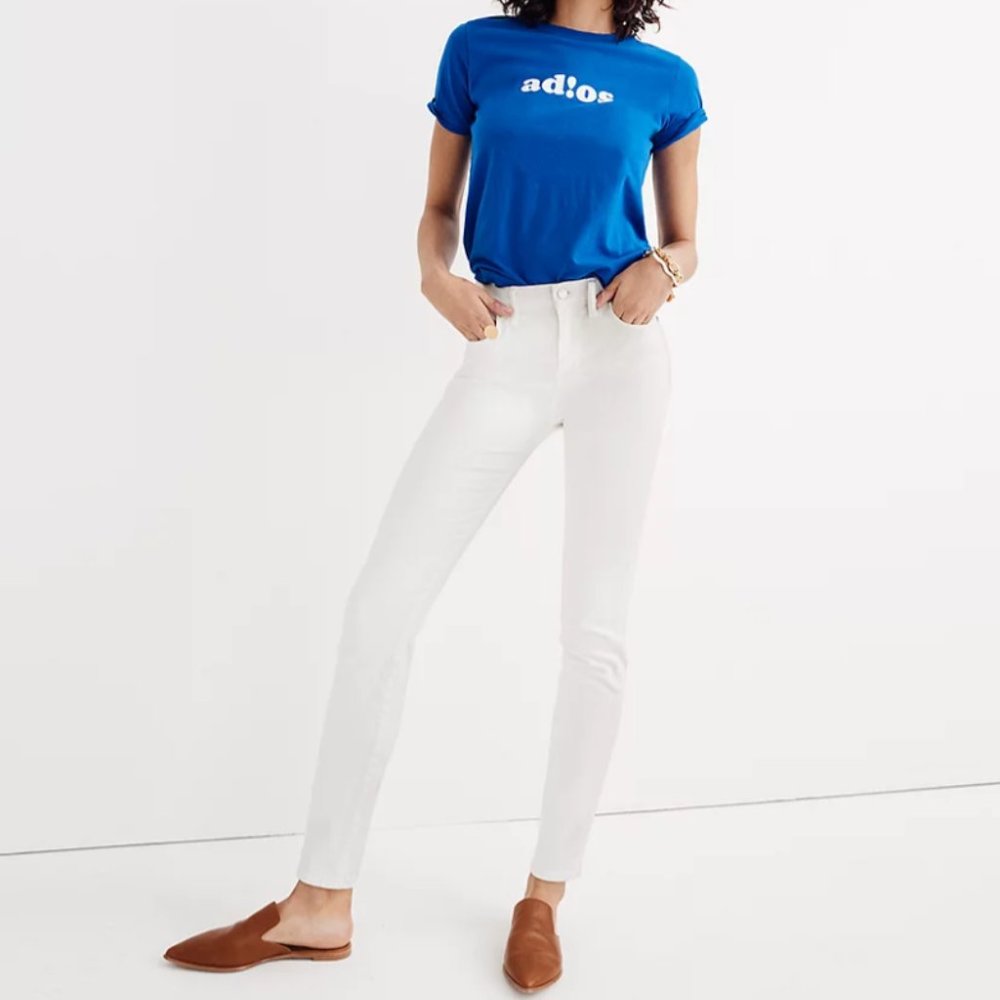 Madewell 9" High Riser Skinny Jeans in Pure White